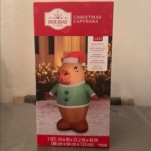 Christmas Holiday Time Christmas Capybara LED Inflatable. 4 ft Tall. Brand New.